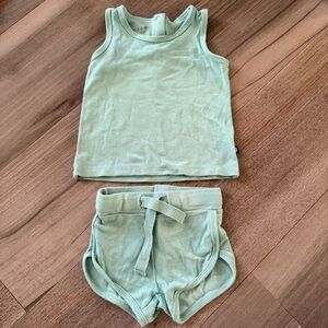 NEW Kyte Baby Light Green Baby Tank Shorts Set Bamboo Unisex Boys Girls